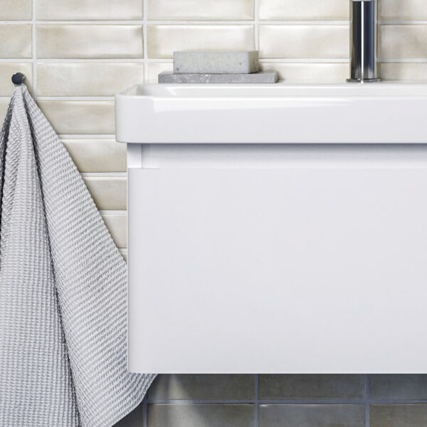 Isla 1 drawer wall hung vanity unit | White, Latte & Black | Haven Furniture | Nationwide shipping ireland and the uk | Bathshed