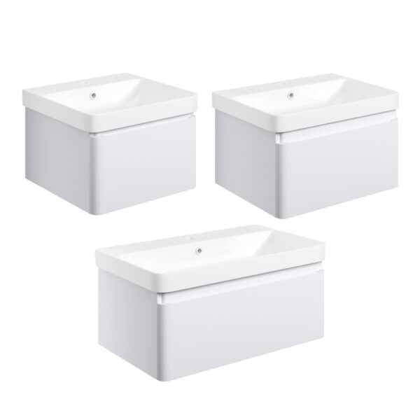 Isla 1 drawer wall hung vanity unit | White, Latte & Black | Haven Furniture | Nationwide shipping ireland and the uk | Bathshed