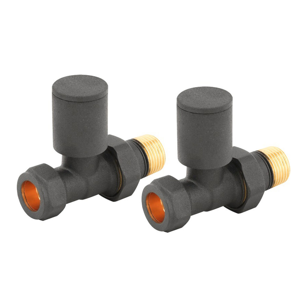 Round Straight Anthracite Valves