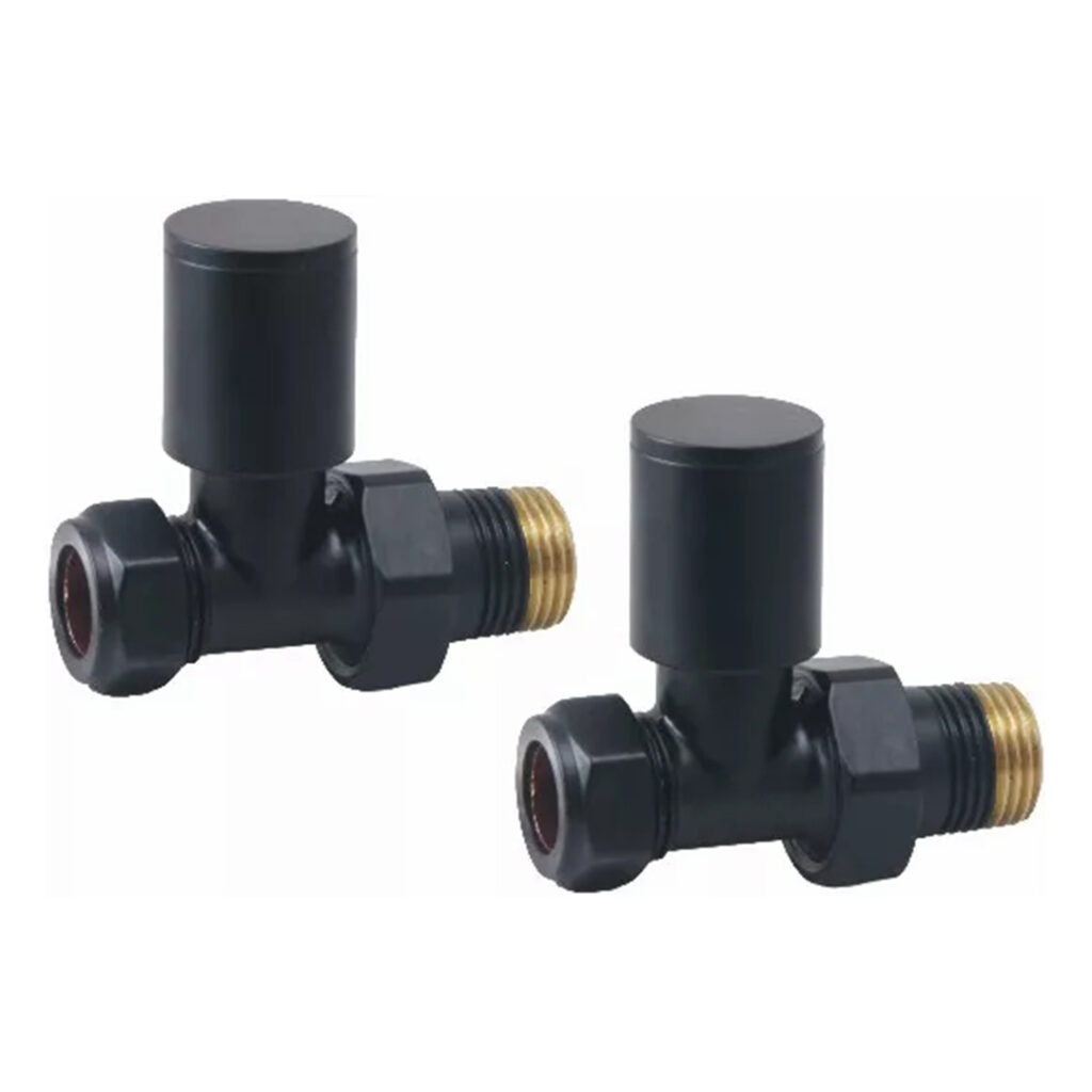 Round Straight Black Valves