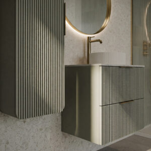 Sorrento Green Wall Hung Vanity Unit | Fluted Vanity Units | Furniture | Delivery Ireland and the UK | Bathshed