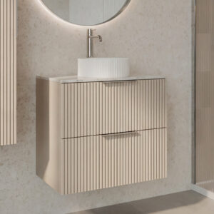 Sorrento Taupe Wall Hung Vanity Unit With Countertop