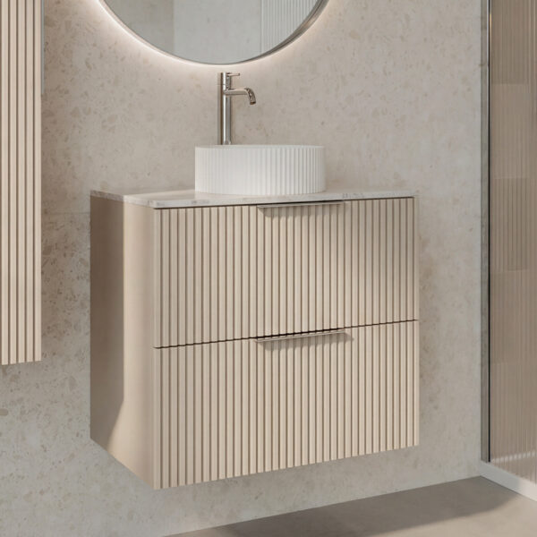 Sorrento Taupe Wall Hung Vanity Unit With Countertop