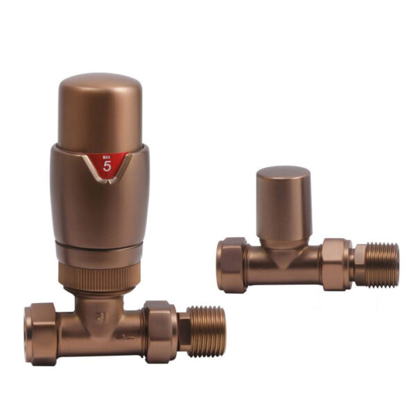 TRV Valves Brushed Bronze | Heating Accessories | Bathshed | Nationwide Delivery UK and Ireland