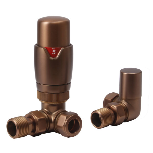 TRV Valves Brushed Bronze | Heating Accessories | Bathshed | Nationwide Delivery UK and Ireland