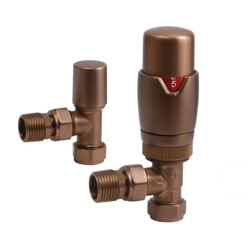 TRV Straight Brushed Bronze Valves