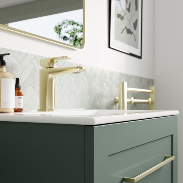 Eden 2 drawer wall hung vanity unit | Green, Peony | Haven Furniture | Nationwide shipping ireland and the uk | Bathshed