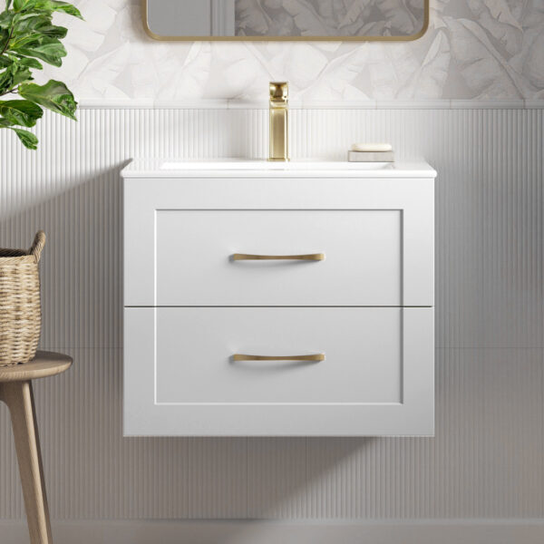 Eden 2 drawer wall hung vanity unit | Green, Peony | Haven Furniture | Nationwide shipping ireland and the uk | Bathshed