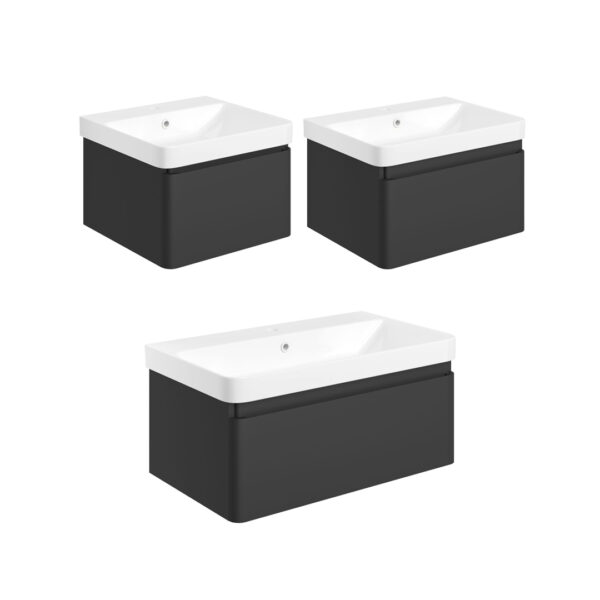 Isla 1 drawer wall hung vanity unit | White, Latte & Black | Haven Furniture | Nationwide shipping ireland and the uk | Bathshed