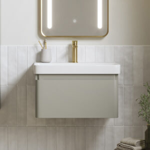 Isla 1 drawer wall hung vanity unit | White, Latte & Black | Haven Furniture | Nationwide shipping ireland and the uk | Bathshed
