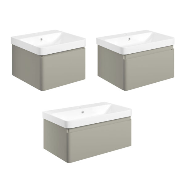Isla 1 drawer wall hung vanity unit | White, Latte & Black | Haven Furniture | Nationwide shipping ireland and the uk | Bathshed