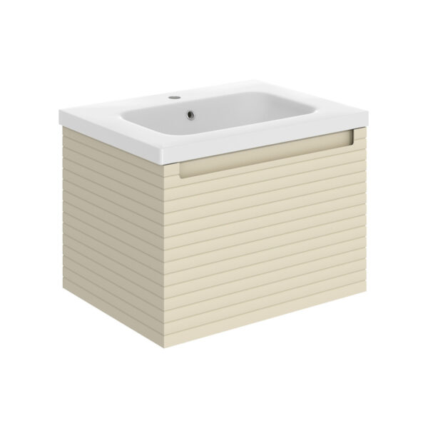 Milo Matt Cotton Wall Hung Vanity Unit | Ridged Texture Vanity Unit | Nationwide Delivery Uk and Ireland | Bathshed