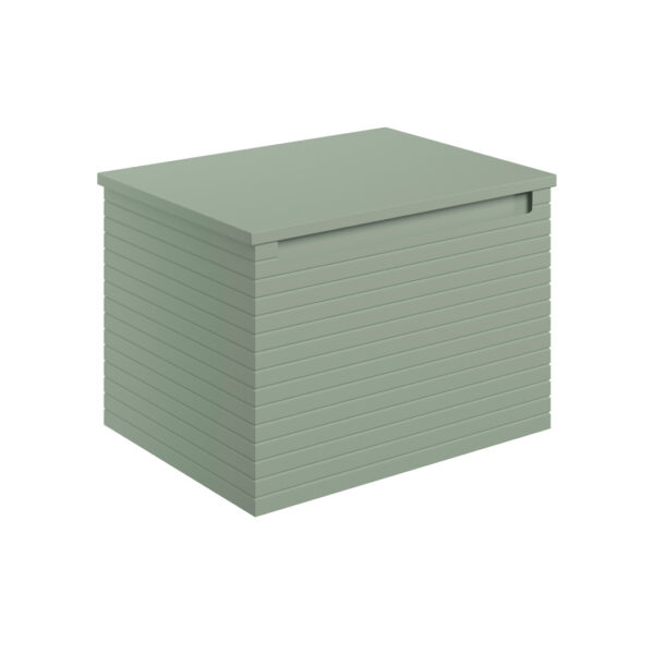 Milo Matt Willow Green Wall Hung Vanity Unit | Ridged Texture Vanity Unit | Nationwide Delivery Uk and Ireland | Bathshed