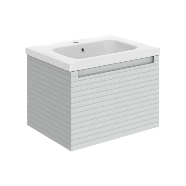 Milo Matt Mineral Grey Wall Hung Vanity Unit | Ridged Texture Vanity Unit | Nationwide Delivery Uk and Ireland | Bathshed