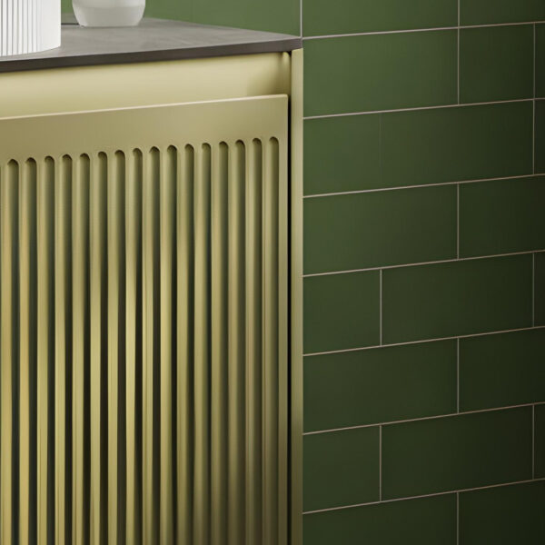 Zen Khaki green wall hung vanity unit | Ridge effect | Delivery UK and Ireland | Bathshed