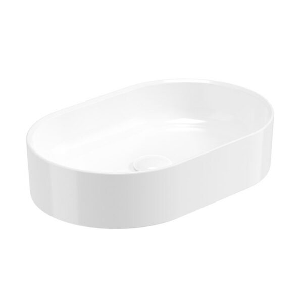 LIVING Oval Countertop Wash Basin & Waste White