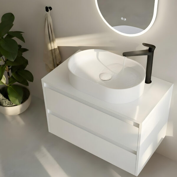 APEX Wall Hung Two Drawer Countertop Unit Gloss White