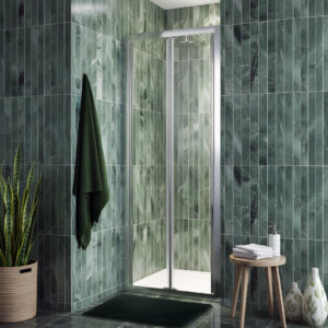 Livari Bifold shower doors | Chrome frame | Bathshed | Next day delivery Ireland and the UK