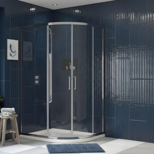 Livari offset quadrant shower doors | Chrome frame | Bathshed | Next day delivery Ireland and the UK