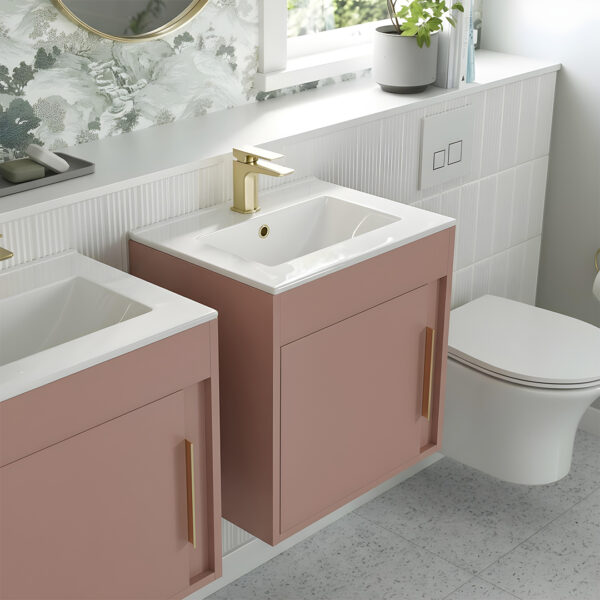 Marlow pink wall hung vanity unit | Bathroom Furniture | next day delivery uk and ireland | Bathshed