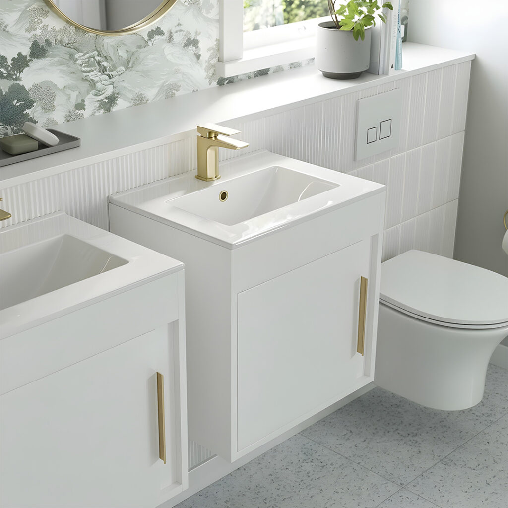 Marlow White wall hung vanity unit | Bathroom Furniture | next day delivery uk and ireland | Bathshed