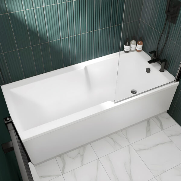 Clara T Shape Shower Bath | Delivery Ireland and the UK | Bathshed