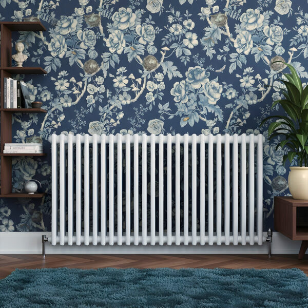 Torino white three column traditional Steel designer radiator horizontal | Bathshed | delivery Ireland and the uk