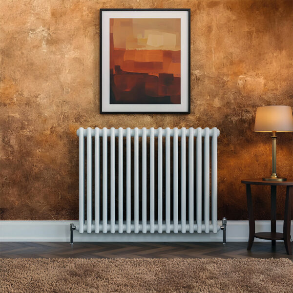 Torino white three column traditional Steel designer radiator horizontal | Bathshed | delivery Ireland and the uk