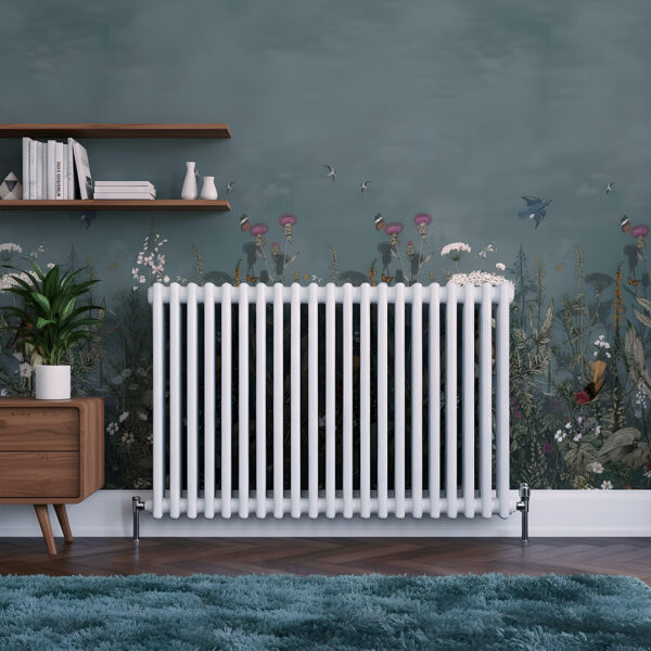 Torino white three column traditional Steel designer radiator horizontal | Bathshed | delivery Ireland and the uk