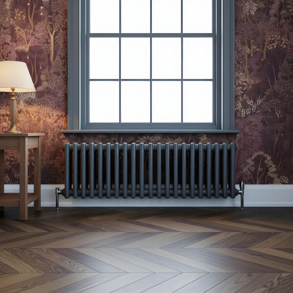 Torino Anthracite three column traditional Steel designer radiator horizontal | Bathshed | delivery Ireland and the uk
