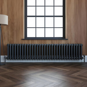 Torino Anthracite three column traditional Steel designer radiator horizontal | Bathshed | delivery Ireland and the uk