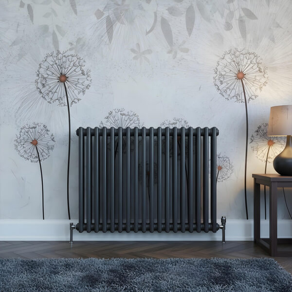 Torino Anthracite three column traditional Steel designer radiator horizontal | Bathshed | delivery Ireland and the uk