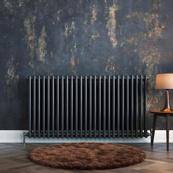 Torino Anthracite three column traditional Steel designer radiator horizontal | Bathshed | delivery Ireland and the uk