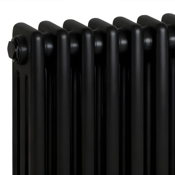 Torino Black three column traditional Steel designer radiator horizontal | Bathshed | delivery Ireland and the uk