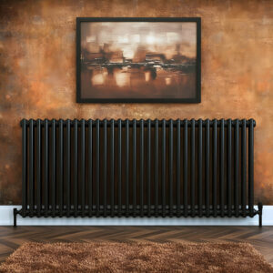 Torino Black three column traditional Steel designer radiator horizontal | Bathshed | delivery Ireland and the uk