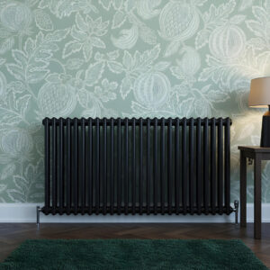 Torino Black three column traditional Steel designer radiator horizontal | Bathshed | delivery Ireland and the uk