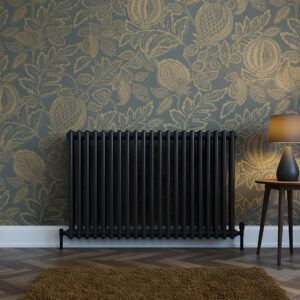 Torino Black three column traditional Steel designer radiator horizontal | Bathshed | delivery Ireland and the uk