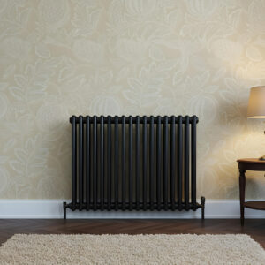Torino Black three column traditional Steel designer radiator horizontal | Bathshed | delivery Ireland and the uk