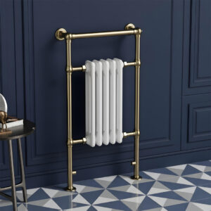 York Brushed Brass Traditional Heated Towel Rail | Heating | Radiators Ireland and the UK | Bathshed