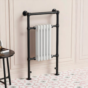 York Matt Black Traditional Heated Towel Rail | Heating | Radiators Ireland and the UK | Bathshed