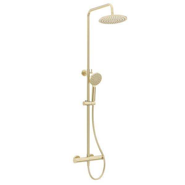 URBAN Round Thermostatic Shower Kit Brushed Gold