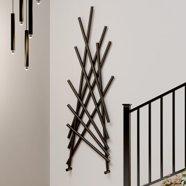 theon matt black art deco modern designer radiator | Next day delivery ireland and the UK | Bathshed