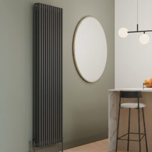 Torino anthracite three column traditional Steel designer radiator vertical | Bathshed | delivery Ireland and the uk