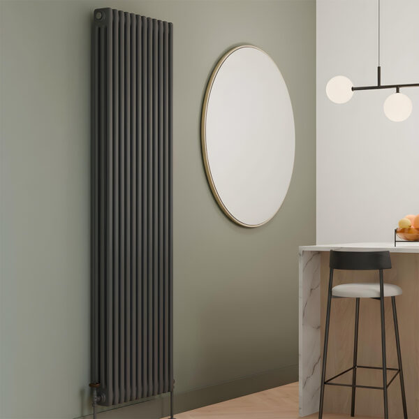 Torino anthracite three column traditional Steel designer radiator vertical | Bathshed | delivery Ireland and the uk