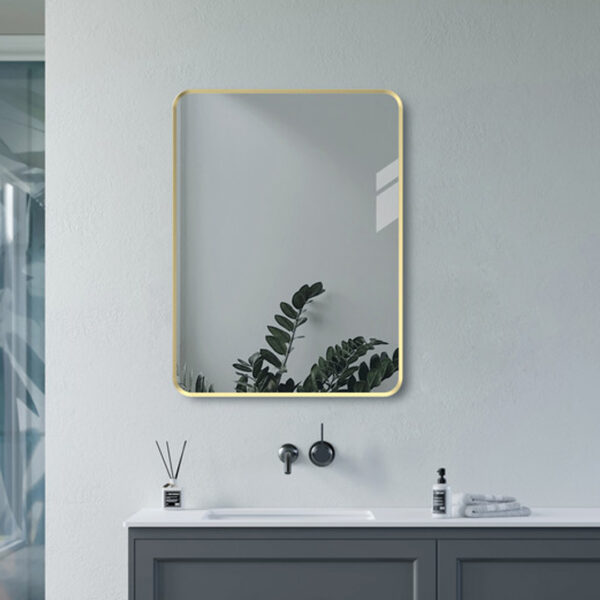 Renji 600x800mm Rectangle Mirror - Brushed Brass