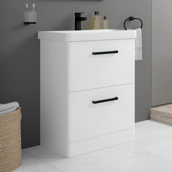 Kora 2 drawer wall hung vanity unit | Scandinavian bathroom furniture | Sonas Bathrooms | Bathshed | Nationwide Delivery UK and Ireland
