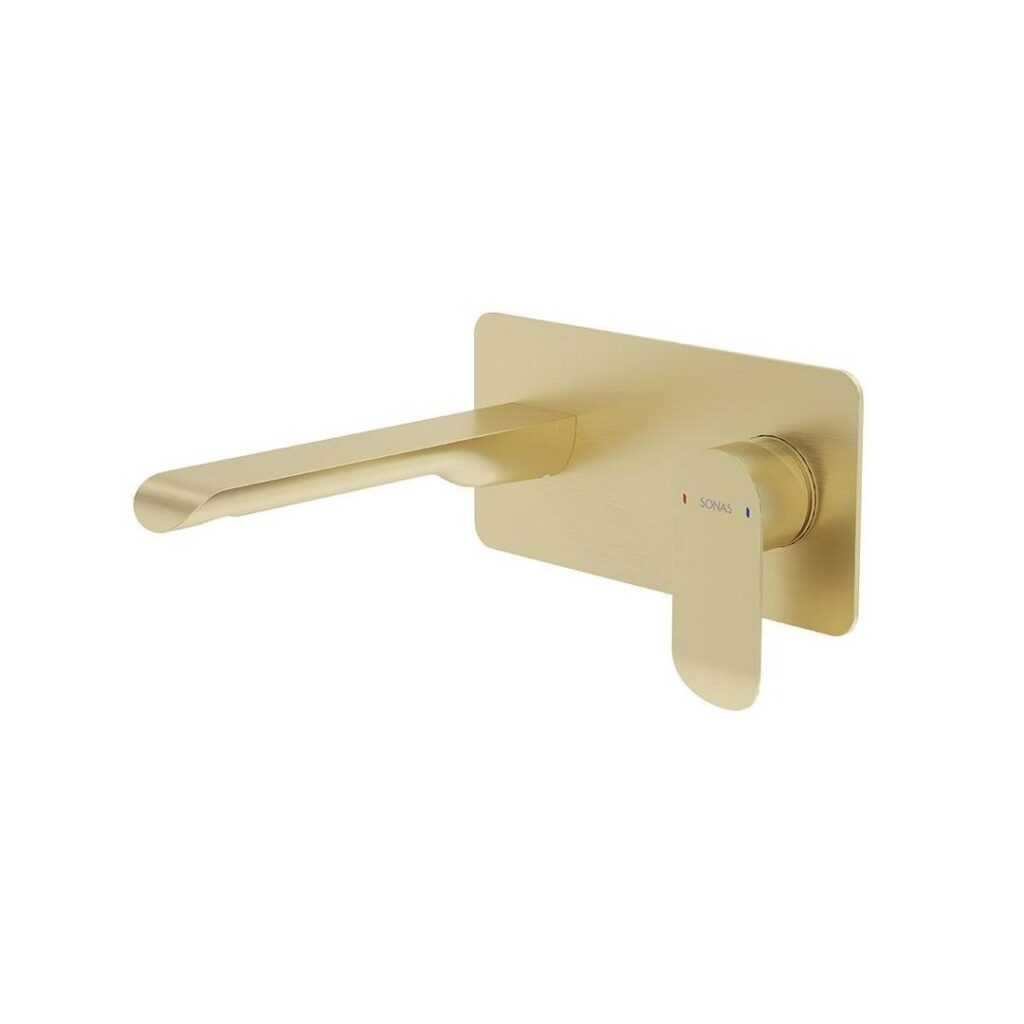 INEZ Wall Mounted Basin Mixer Brushed Gold