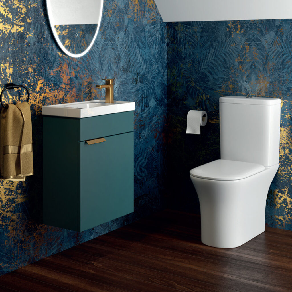 Stockholm Ocean Blue Cloakroom Wall Hung Vanity Unit | Floorstanding Vanity Units | Furniture | Delivery Ireland and the UK | Bathshed