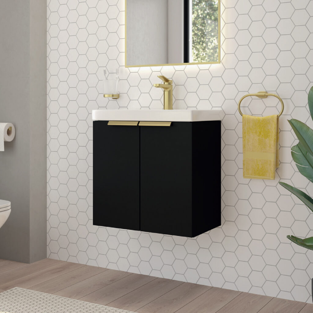 Stockholm 2 door wall hung vanity unit | Scandinavian bathroom furniture | Sonas Bathrooms | Bathshed | Nationwide Delivery UK and Ireland