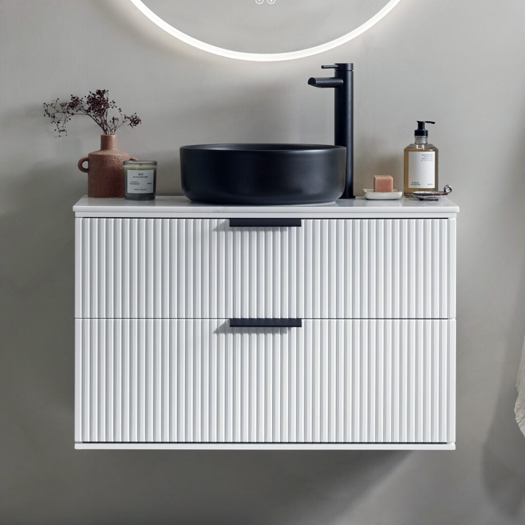 Roper Rhodes Scheme Fluted wall hung Vanity Unit | Bathroom Furniture | Bathshed | Nationwide Shipping UK and Ireland